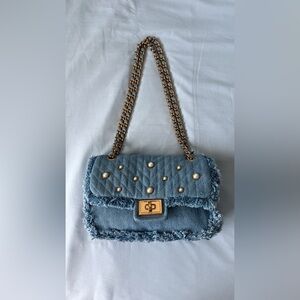 Karl Lagerfeld Denim Chain Strap Bag